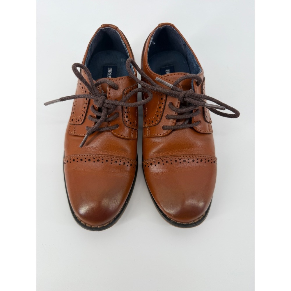 Bruno Marc Boys Prince_K1 Tan Brown Toddler Brogue Oxford Dress Shoes Size 12